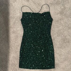 B Darlin Green Sequin Mini Dress